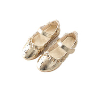 Hollowed Out Flowers Soft Soled Princess Children's Casual Leather Shoes