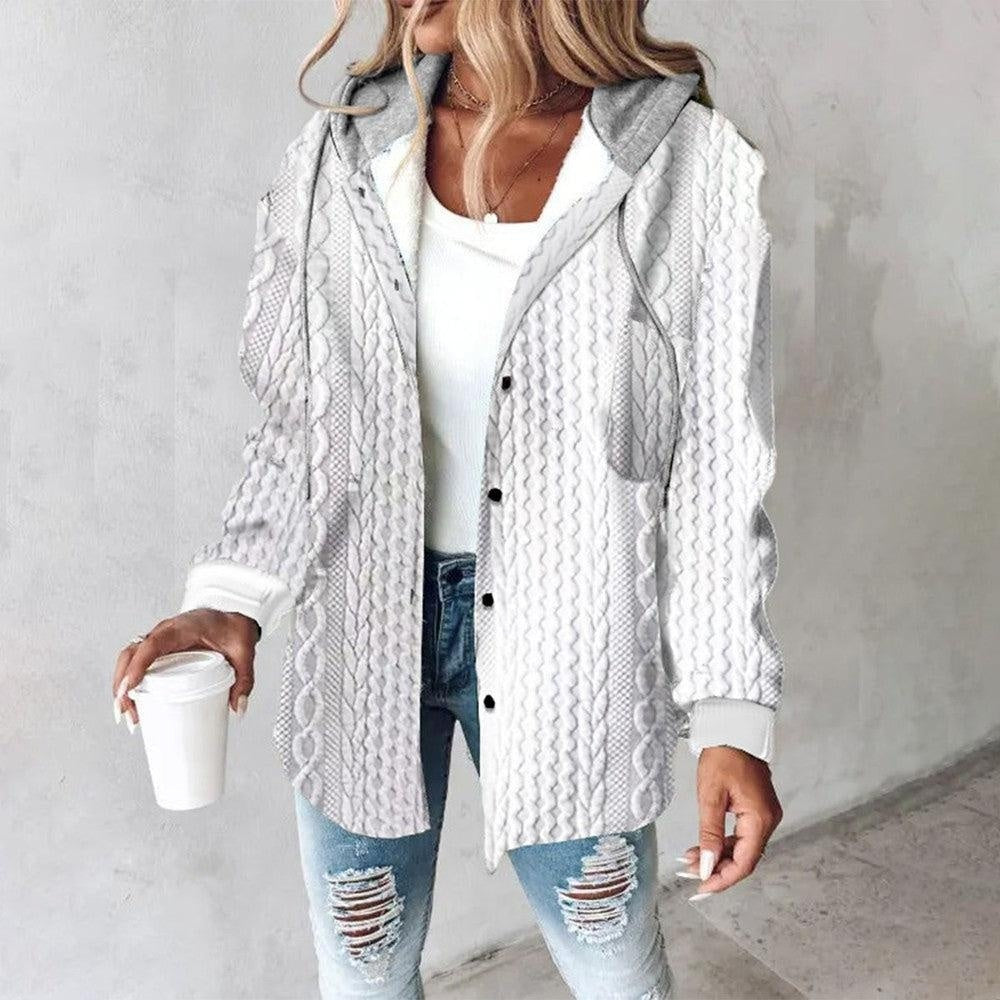 Women's Large Checks Style Women's Woolen Jacket Plaid