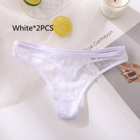 Ladies Hollow Sexy Solid Color Low Waist High Slit Briefs