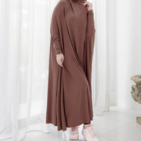 Middle East Dubai Turkey Solid Color Batwing Dress