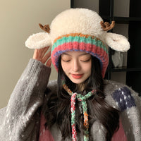 Cute Antler Plush Hat Women's Winter New Style