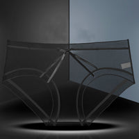 Full Transparent Panties Women's Mesh Lace Mid-waist Large Size