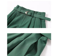 Fashion Versatile Casual Pants Green High Waist Women's Pants