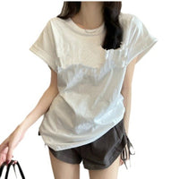 Loose Drop Shoulder Sleeve Top Womens Korean Tyle