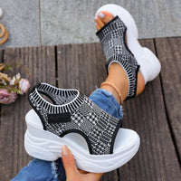 Summer Fishmouth Chunky Wedge Sandals Women's Casual Breathable Footwear Daily Shoes
