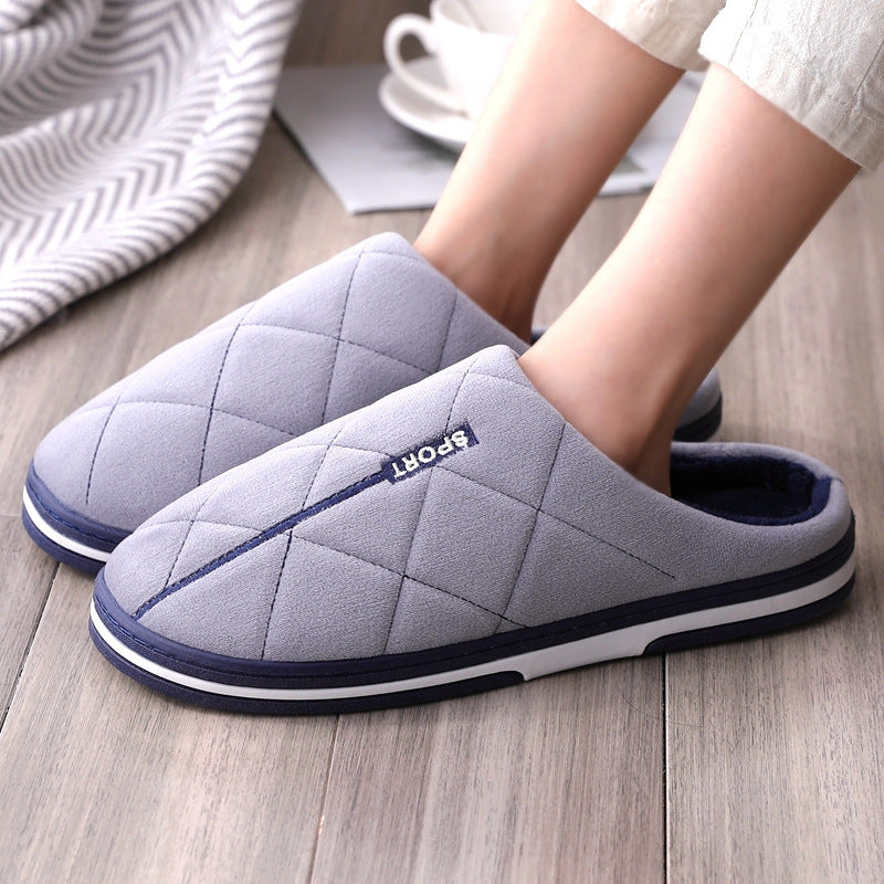 Men's Cotton Slippers Plus-sized Home Warm Platform Plus