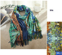 Tassel Digital Printing Scarf Cashmere Oil Painting Shawl