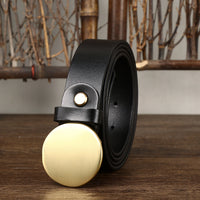 Fashion Smooth Round Buckle Belt For Men