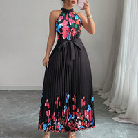 Women's Fashionable Printed Pleated Dress