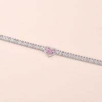 Golden Heart-Shaped Bracelet With Diamonds Light Luxury Handmade Love-Heart Design