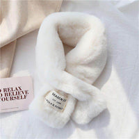 South Korea Chic Style Thickened Solid Color Furry Scarf