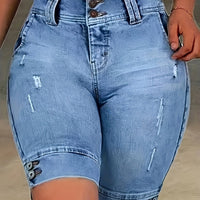 Women's Fashionable Slim-Fit Denim Shorts