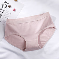 Cotton Mid-waist Girls Cotton Underwear Simple Solid Color