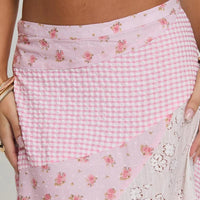 Retro Low Waist Floral Print Skirt