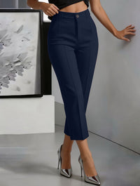 Women's High-Waisted Drapey Straight-Leg Pants