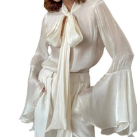 French Gentle Wind Floating Lead Flared Sleeves Long Sleeves