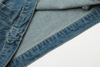 Turtleneck Hooded Denim Hoodie Men's European And American
