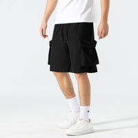 Fashion Casual Men's Loose Five-point Overalls