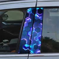 Automotive Exterior Hexagonal Stripe Engine Hood Vehicle Glass Windshield B-pillar Waterproof PVC Decorative Sticker Car Sticker