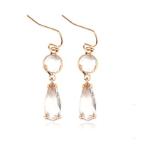 Copper Edging Geometric Multicolor K9 Glass Crystal Pendant Earrings