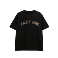 Loose Men's Clothing Small Turtleneck Crack Hand-painted Dirty Printed T-shirt