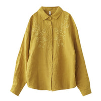 Women's Embroidered Long-Sleeve Shirt Top