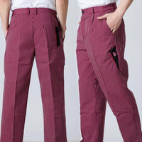 Kitchen Striped Chef's Pants And Dining Room Elastic Pants