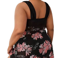 Womens Plus-Size Quick-Drying Modest Backless Two-Piece Skirt-Like Shorts