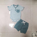 Infant Striped Short Sleeve Shorts Suit