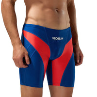New Fashion Men's Low Waist Long Boxer Swimming Trunks