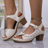 Womens Casual Retro Plus-Size Thick-Soled Sandals