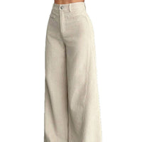 Women's High Waist Loose Drooping Slimming Solid Color Mop Wide Leg