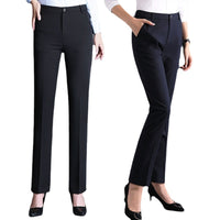 Women's Professional AutumnWinter Thick Fleece High-Waisted Straight Pants