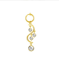 Fashion Moon Heart Pendant Crystal Belly Ring Body Piercing Jewelry