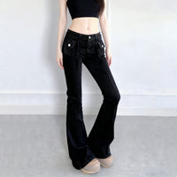 Patchwork Casual Trendy Low-rise Denim Jeans For Sassy Girls