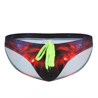 Men's Sexy Low Waist Beach New Lace-up Fashion Printed Swimming Trunks