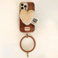 Autumn And Winter Maillard Caramel Plaid Love Bracket