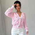 Women's Solid Color Long Sleeve Bowknot Knitwear Cardigan Coat