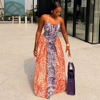 Stitching Fashionable Printed New A-Line Skirt