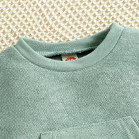 Summer New Short Sleeve Large Pocket Sweatshirt Shorts Suit