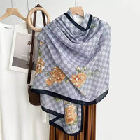 Cotton And Linen Scarf Thin And Silky Shawl Travel Sun-proof Beach Towel For Women