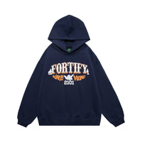Men's Fleece-lined Thickened Design Letter Hooded Sweater