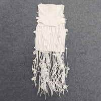 Women's European And American-style Sexy Strapless Tassel Bodycon Dress