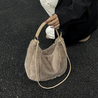 Commuter's All-matching One Shoulder Underarm Fur Bag
