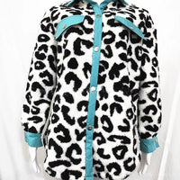 Euro-American AutumnWinter Lapel Shirt Warm Loose Contrasting Color Patchwork Long-Sleeve Coat