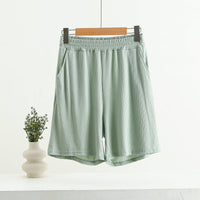 Pocket Shorts For Women, Summer Outerwear, High-waisted, Vertical Stripe Jacquard