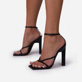 Women's Plus Size High Heel Buckle Faux Leather Fashion Sandals