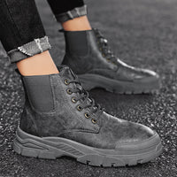 All-match Martin Boots Solid Color Casual Men's Shoes Black New