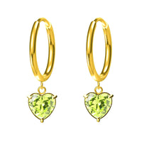 Stainless Steel Heart-Shaped Zircon Earrings Fashionable For Women