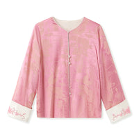 Chinese Style Retro Beaded Embroidery Design Blouse Mulberry Silk Graceful And Fashionable Coat